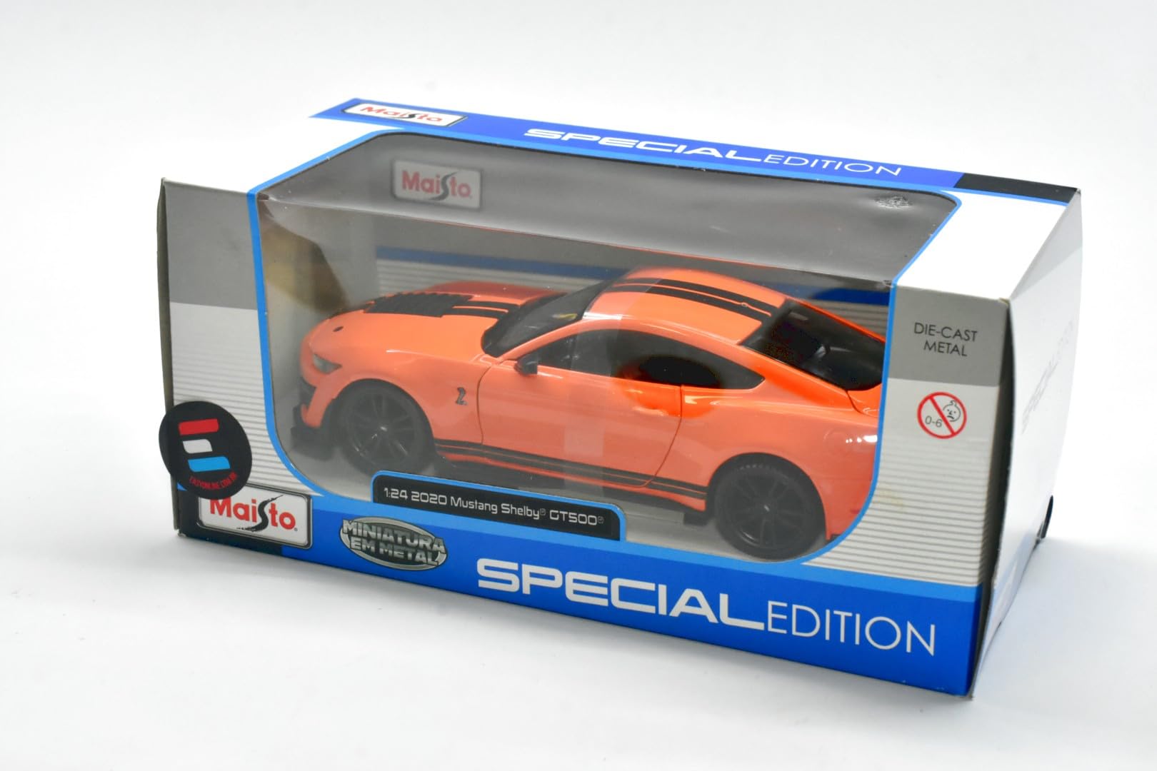 Maisto 1:24 2020 Ford Mustang Shelby GT500 Diecast Model Car | Metal | Orange | Model 31532OR 2