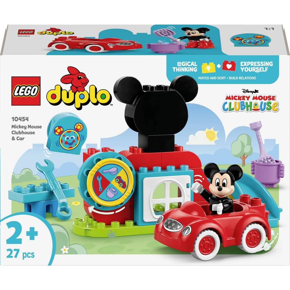 LEGO DUPLO Disney Mickey Mouse Clubhouse & Car Set - Building Toy for Toddlers 2+ 1