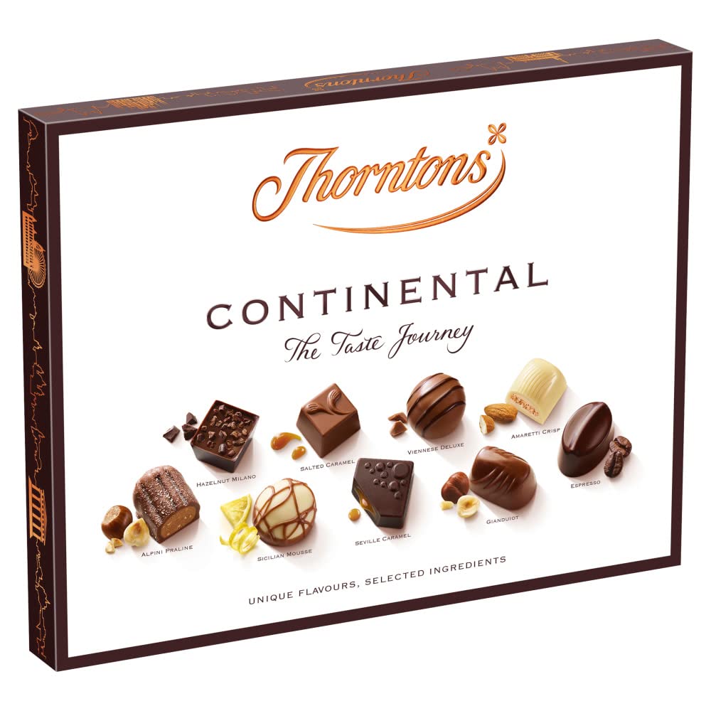 Thorntons Continental Assorted Milk, Dark & White Chocolate Gift Box, 264g