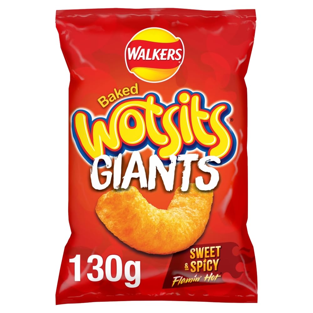 Walkers Wotsits Giants Sweet & Spicy Snacks Crisps - Supersized Baked Snack | 130g