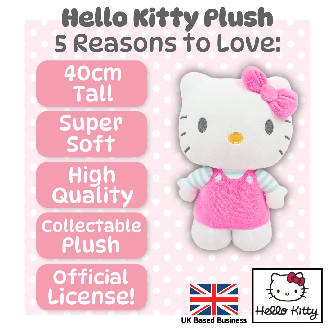 Hello Kitty Official Plush - 40 CM Large Standing Pink Dress Plush Toy 6