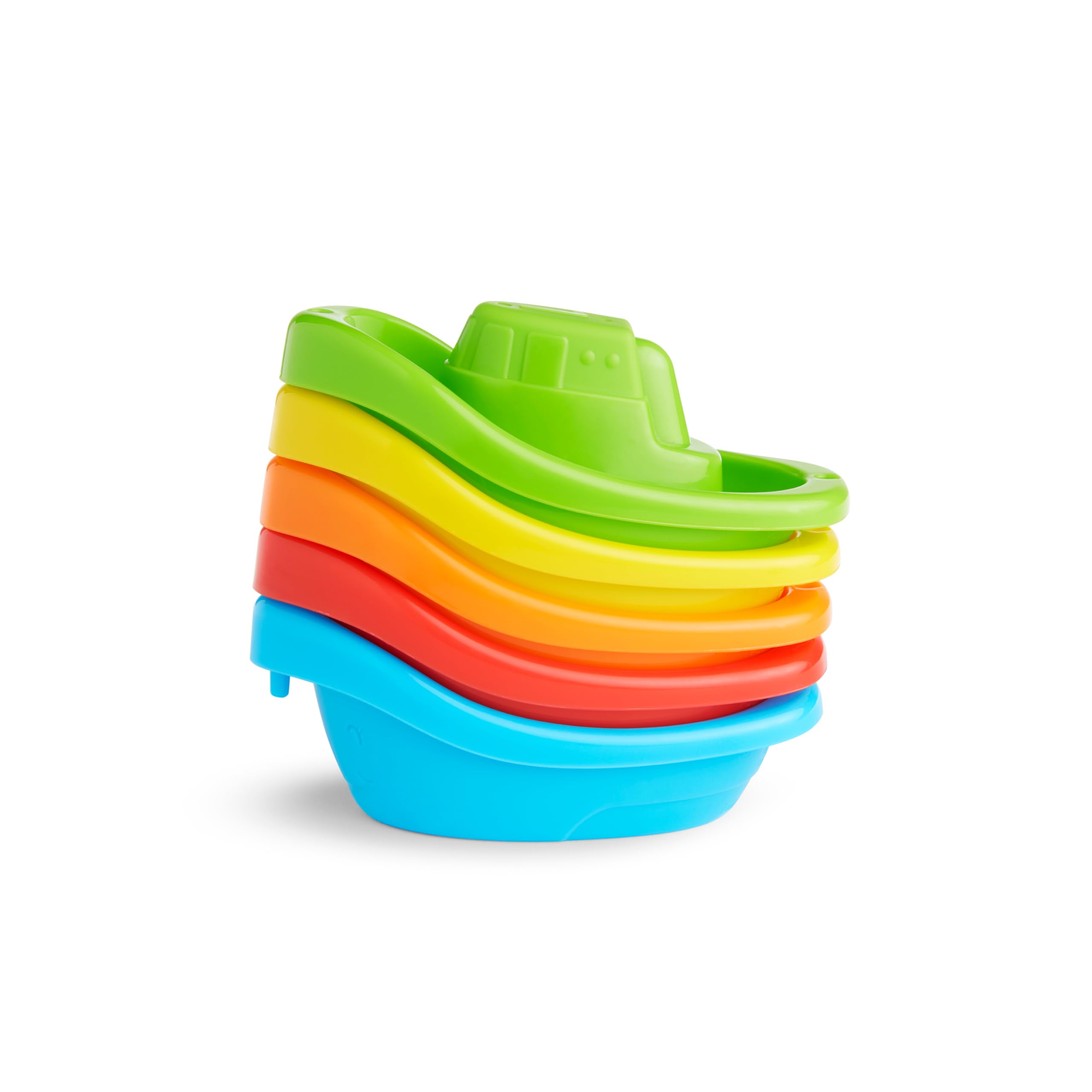 Munchkin Fleet of 5 Boats Bath Toy | Linking, Numbered, Scoop & Strain Play | Ages 9+ Months 1