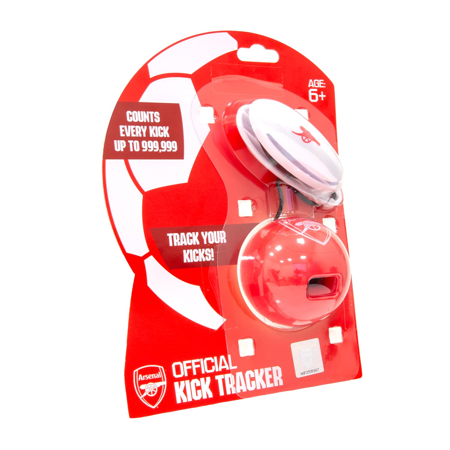 Smart Ball 1002 : 1002-AFC Football Kick Tracker | Counts up to 999,999 Kicks | Red