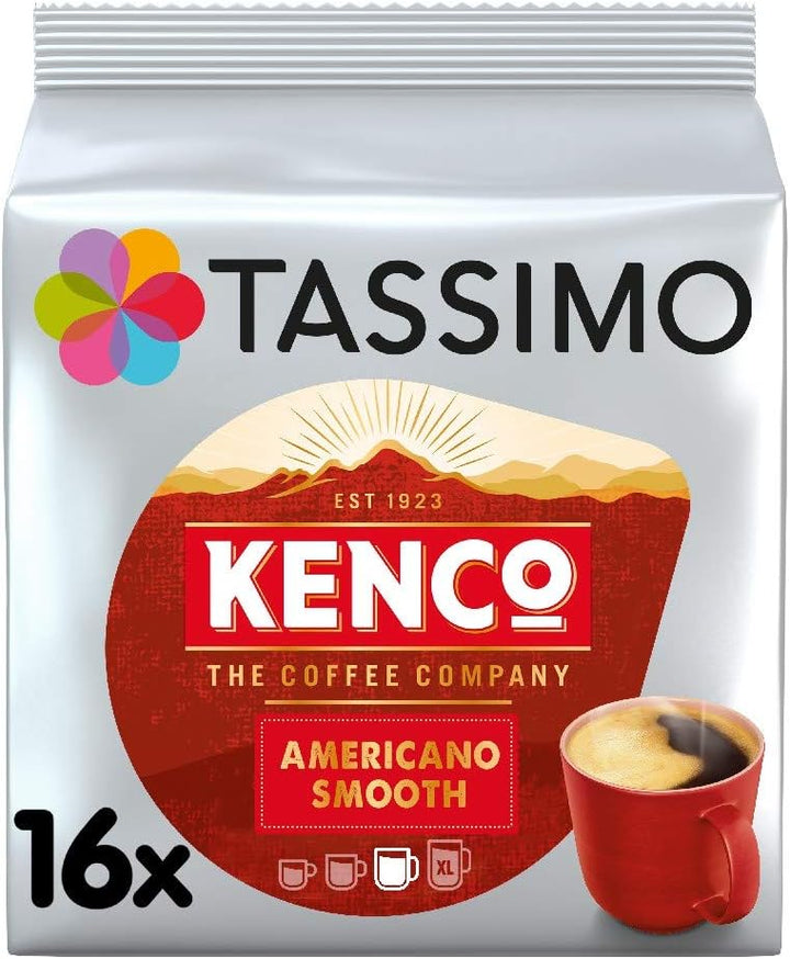 Tassimo Kenco Americano Smooth Coffee Pods (Pack of 16 T DISCs) - 5 Packs (80 Capsules Total)