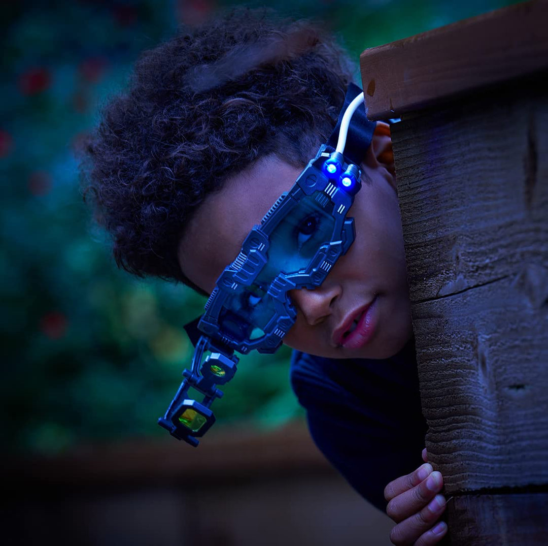 Science Mad! Night Vision Goggles for Kids - 2x Magnification & LED Lights - Black