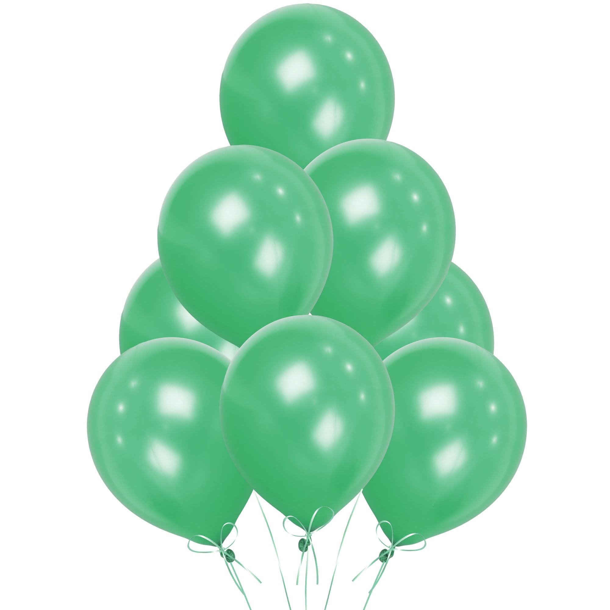 SHATCHI Green Balloons - 10 Pack, 12 Inch Thick Latex, Biodegradable Helium Party Balloons