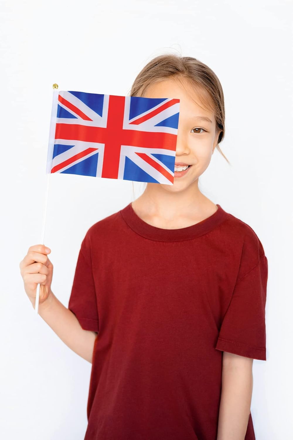 SHATCHI 6pcs Union Jack Hand Flags - 100% Polyester Waving Flags for Royal Events & Parties 3