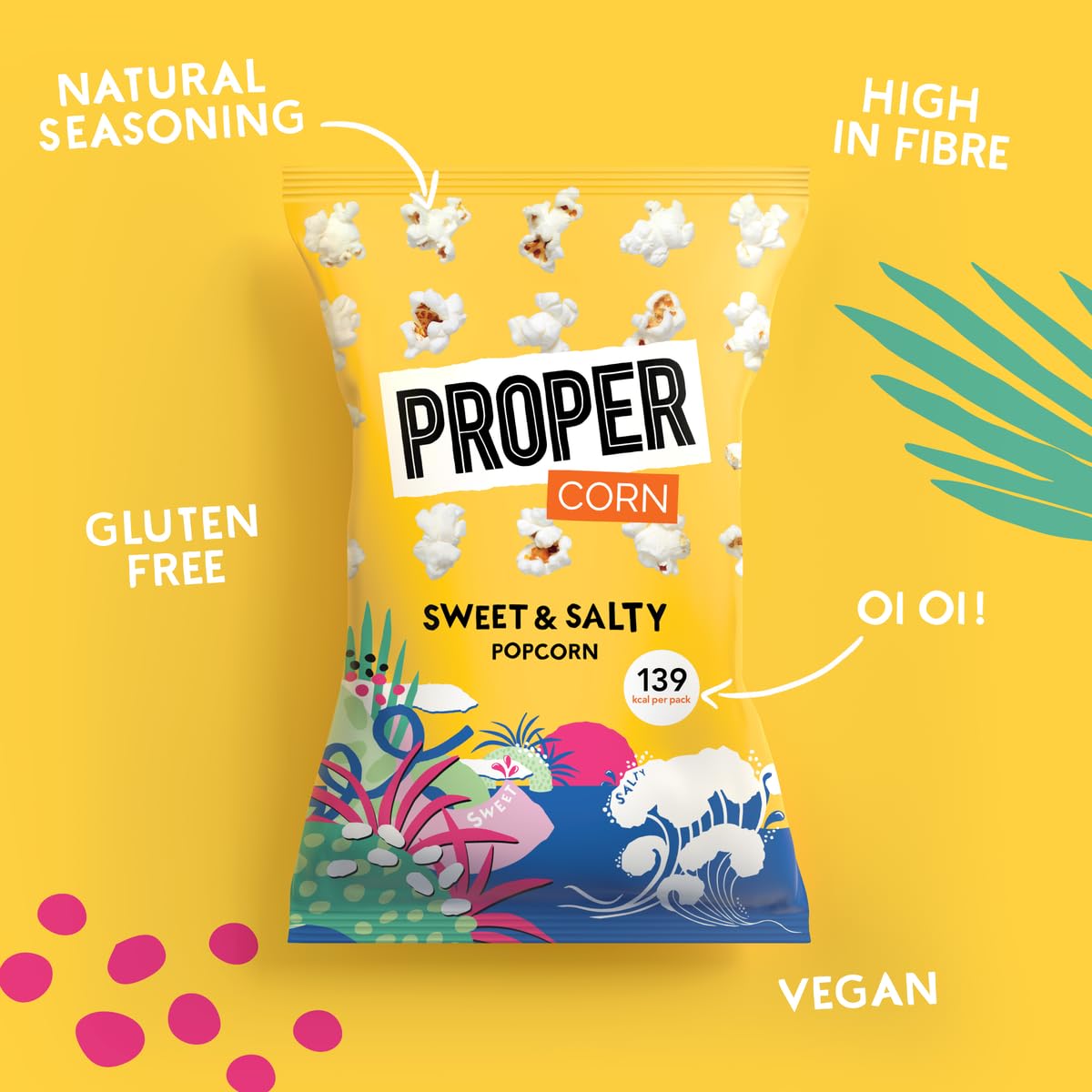 PROPER Sweet & Salty Popcorn, 24 x 30g Snack Packs