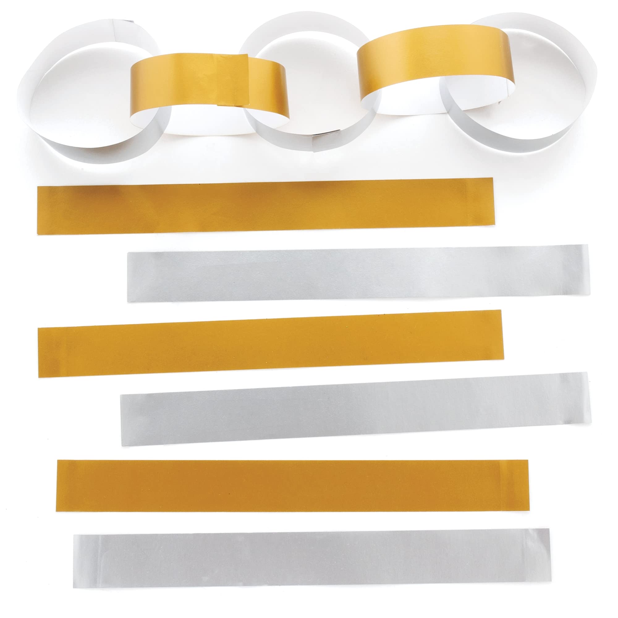 Baker Ross Gold and Silver Metallic Paper Chains - 200-Pack Craft Supplies 4