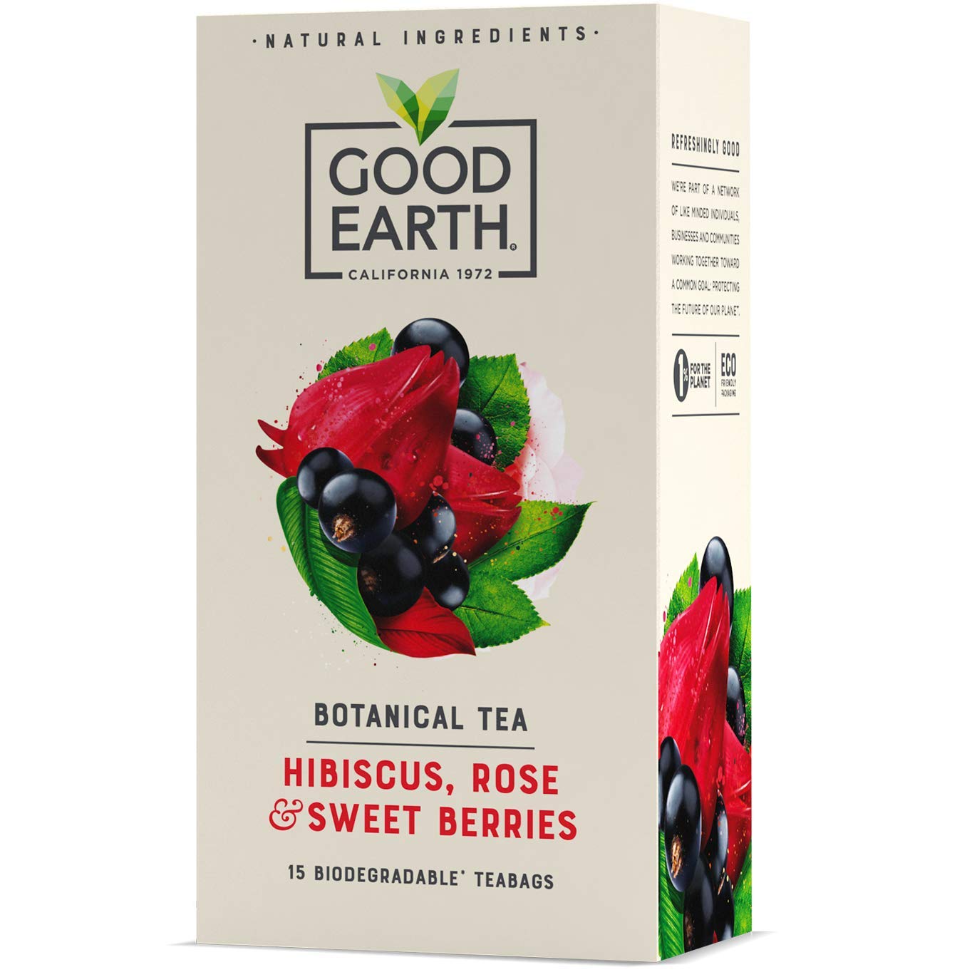 Good Earth Hibiscus, Sweet Berries & Rose Tea - Herbal Tea, 15 Biodegradable Tea Bags