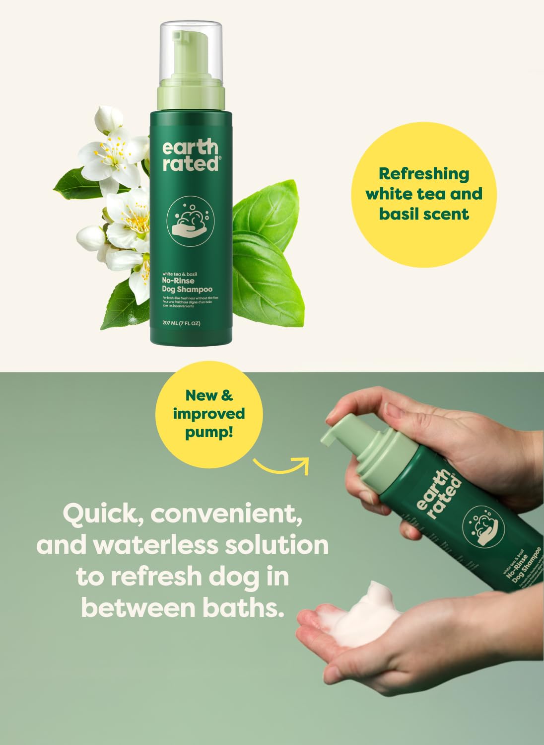 Earth Rated No-Rinse Dog & Puppy Shampoo - Waterless Foam for Conditioning & Deodorizing | 7 oz 4