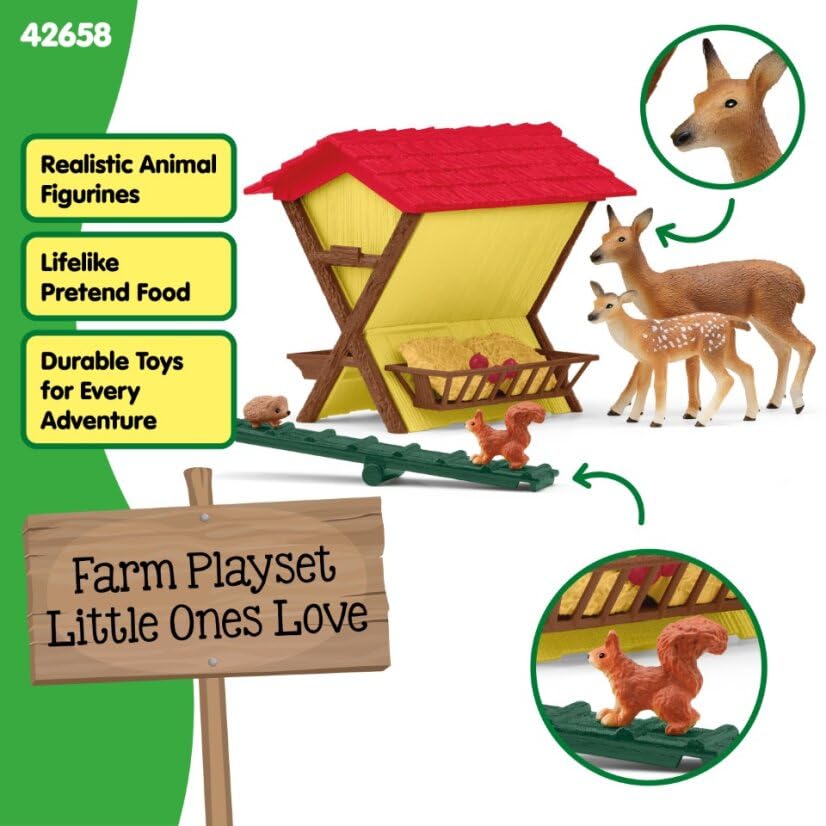 Schleich 42658 FARM WORLD Feeding the Forest Animals Playset | 39 Pieces | Ages 3+ 4