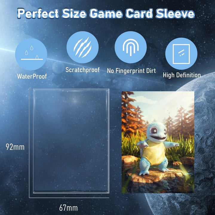 MOXYOY Pokemon Card Sleeves 100 Pack - Transparent Protective Sleeves for TCG Cards