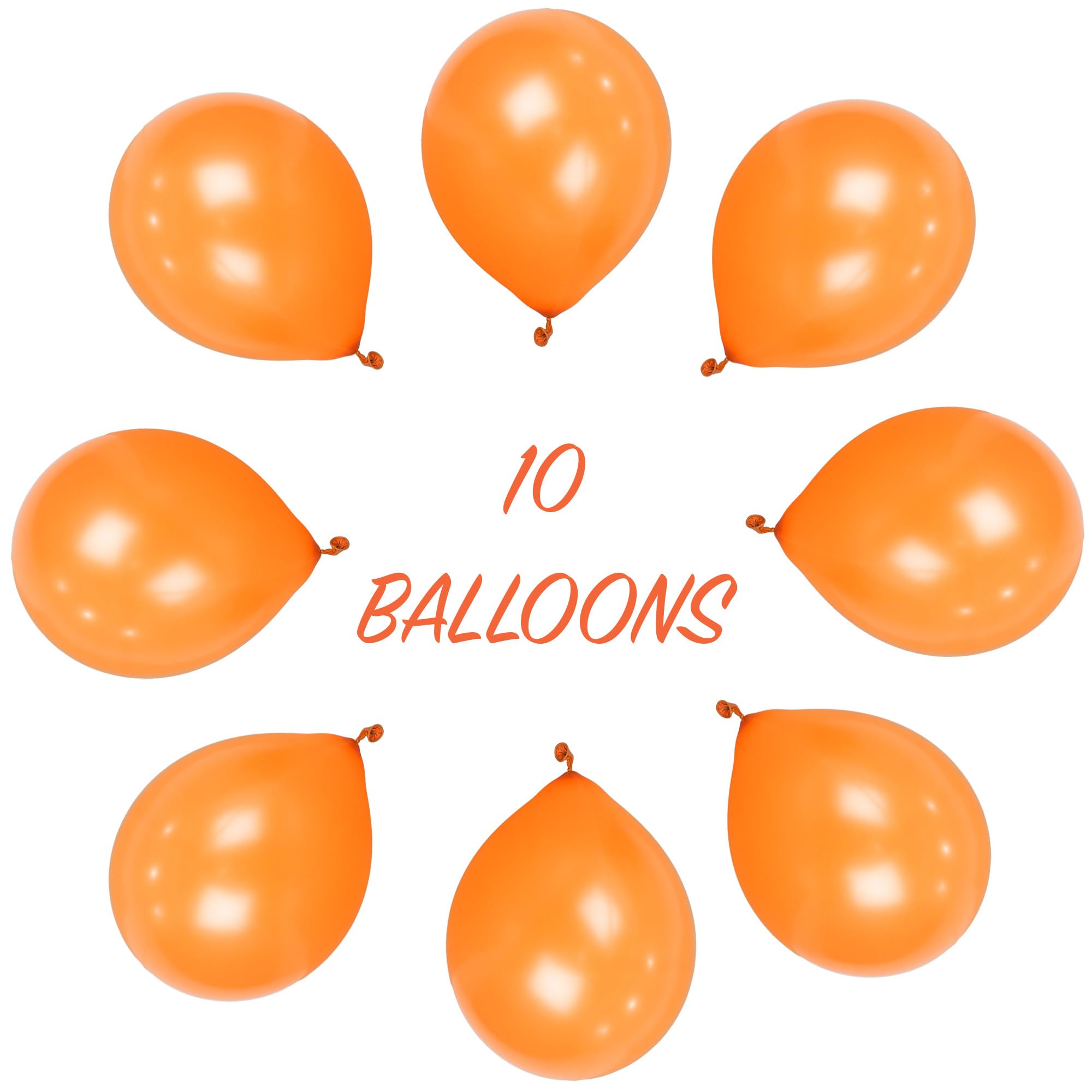 SHATCHI Orange Balloons - 10 Pack, 12 Inch Thick Latex, Biodegradable | Supports Helium & Air 2