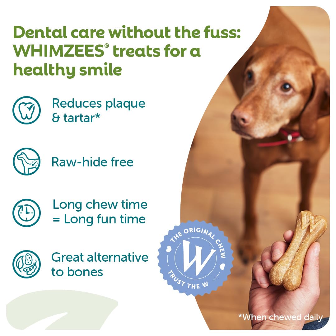 WHIMZEES Rice Bone Dental Sticks for Medium/Large Dogs, Potato Flavor, 20 Count