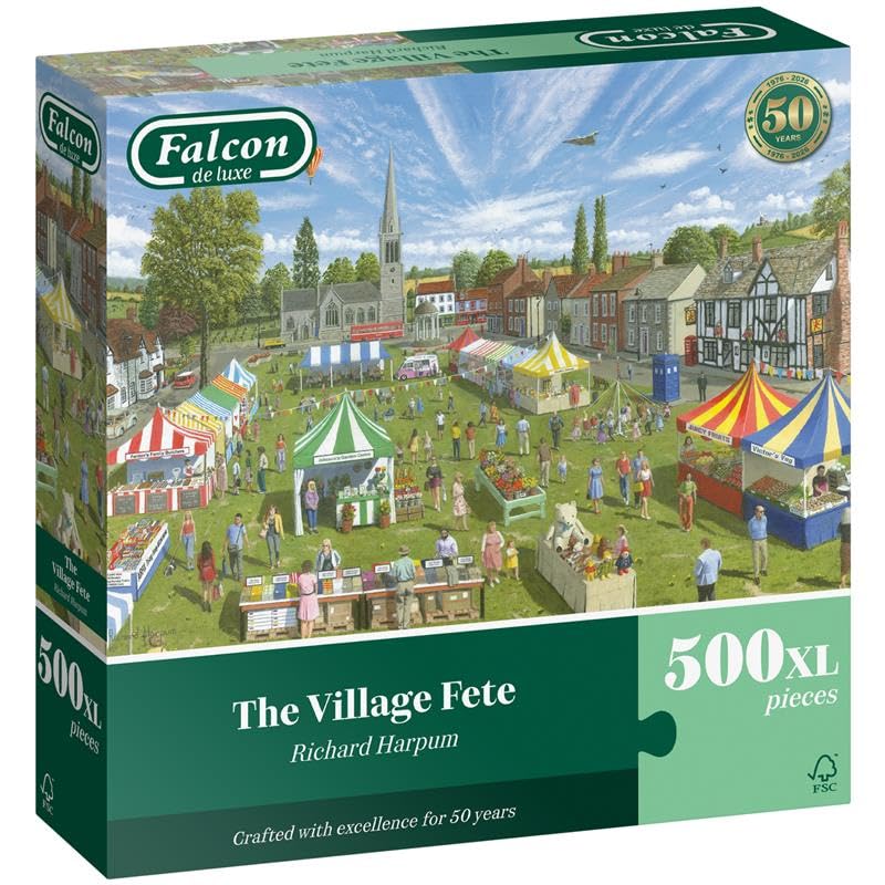 Falcon The Village Fete - 500XL Piece Jigsaw Puzzle for Adults | Richard Harpum Illustration | Recycled Cardboard 1