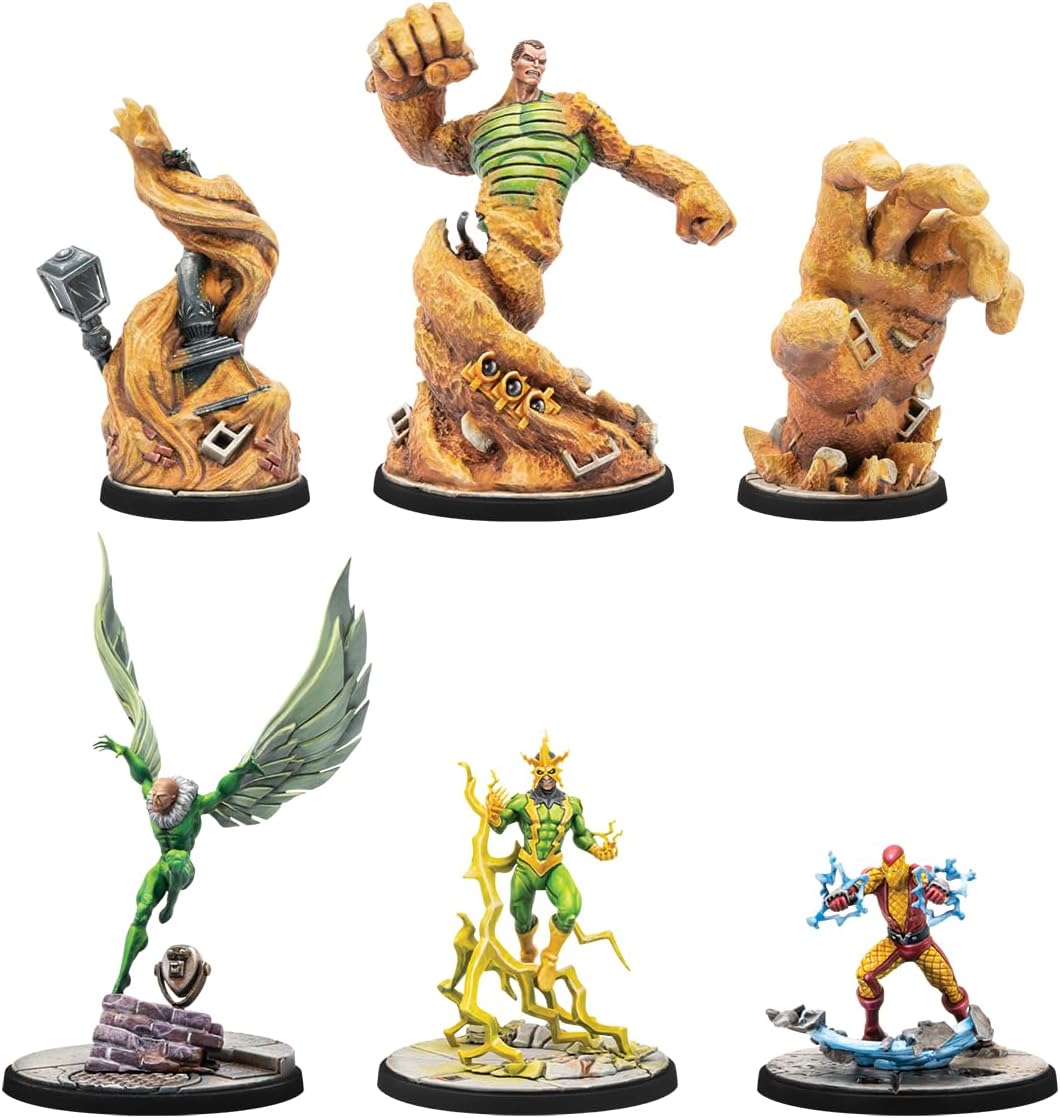 Atomic Mass Games Marvel Crisis Protocol Electro, Sandman, Shocker & Vulture Villains Pack 3