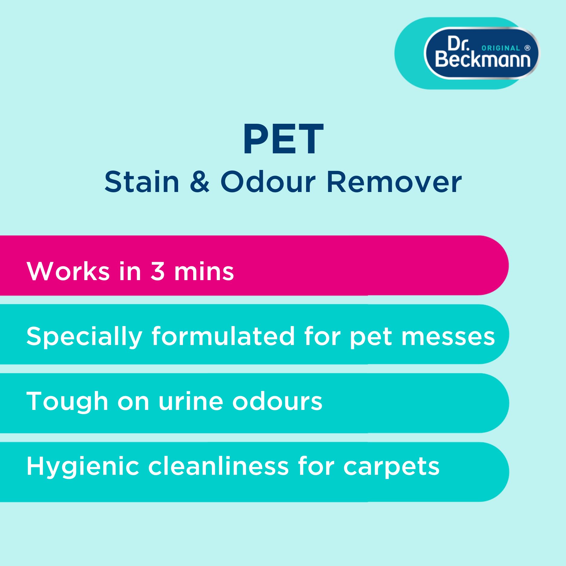 Dr. Beckmann Pet Stain and Odour Remover Liquid for Carpets & Upholstery | 1.3 L | Unscented