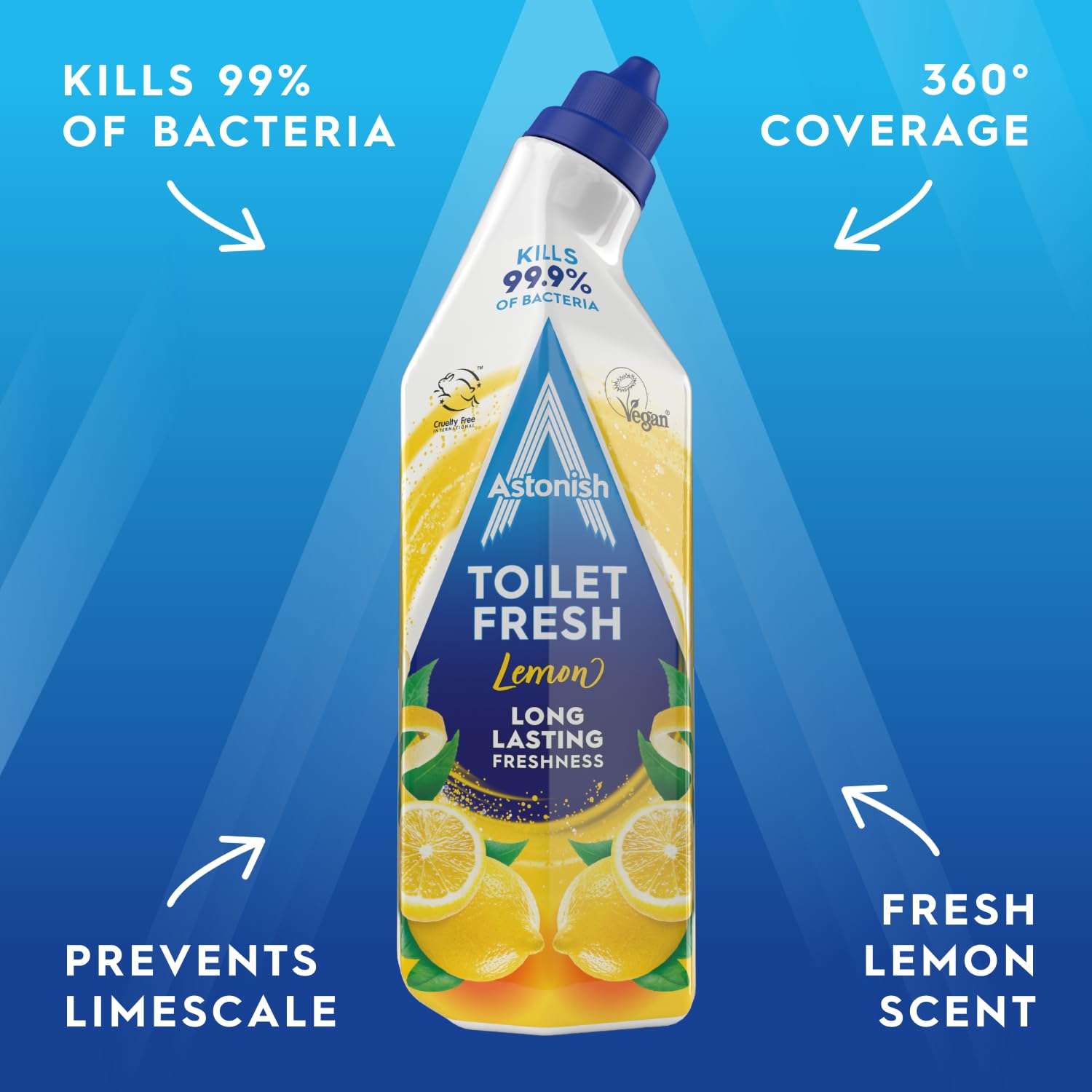 Astonish Toilet Fresh Gel - Kills 99.9% Bacteria, Limescale Prevention, Citrus Scent, 750 ml 4
