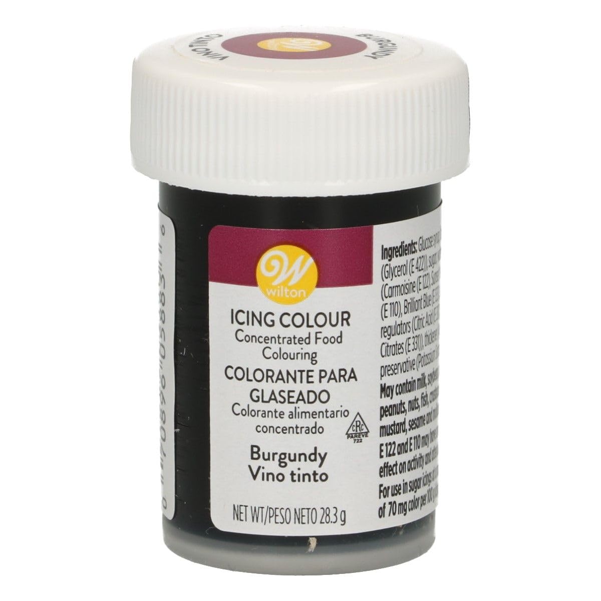 Wilton Burgundy Gel Icing Colour - Deep Rich Colour | Gel Formula | 28.3g Jar 1