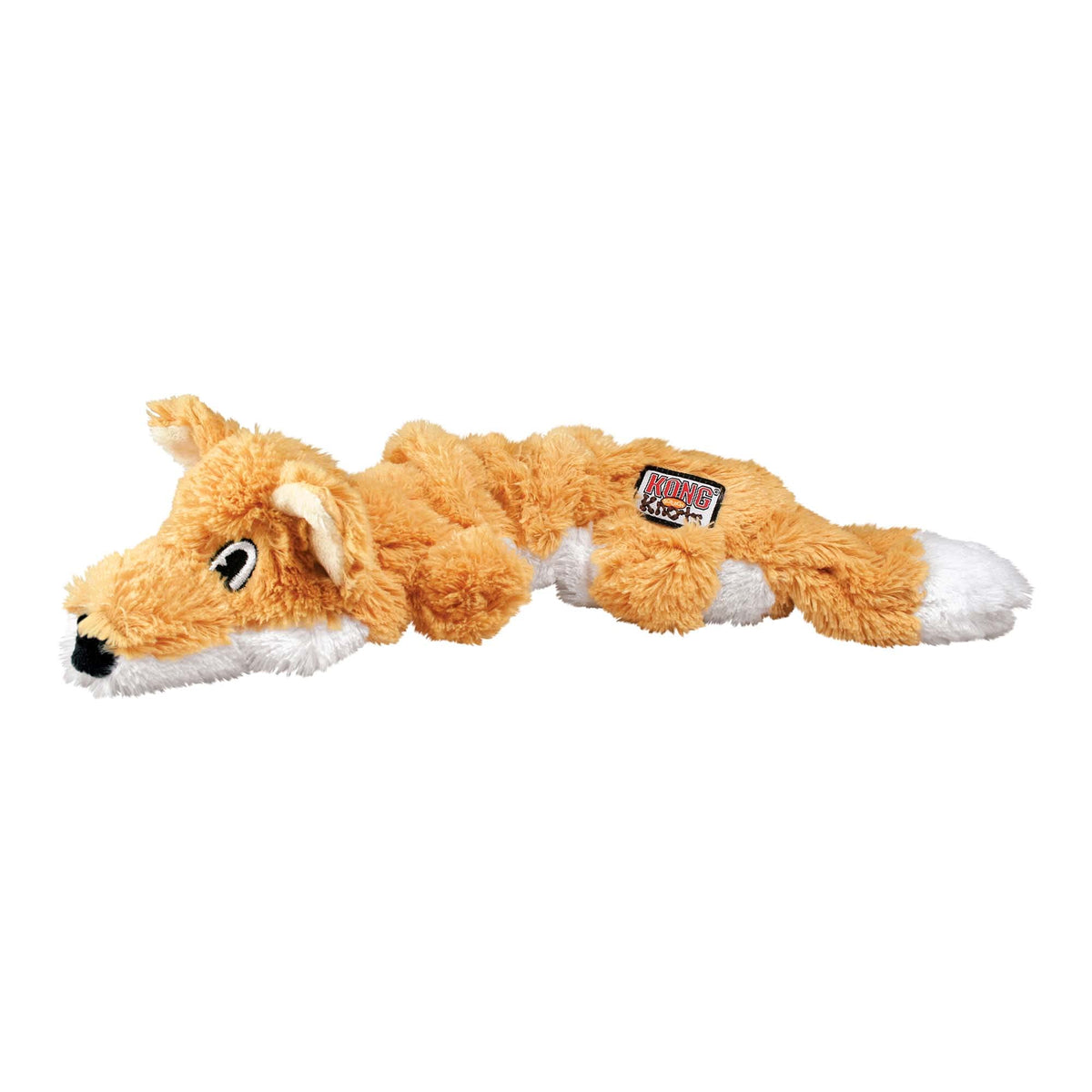 KONG Scrunch Knots Fox Plush Dog Toy - Medium/Large - Internal Knotted Ropes, Stuffing-Free