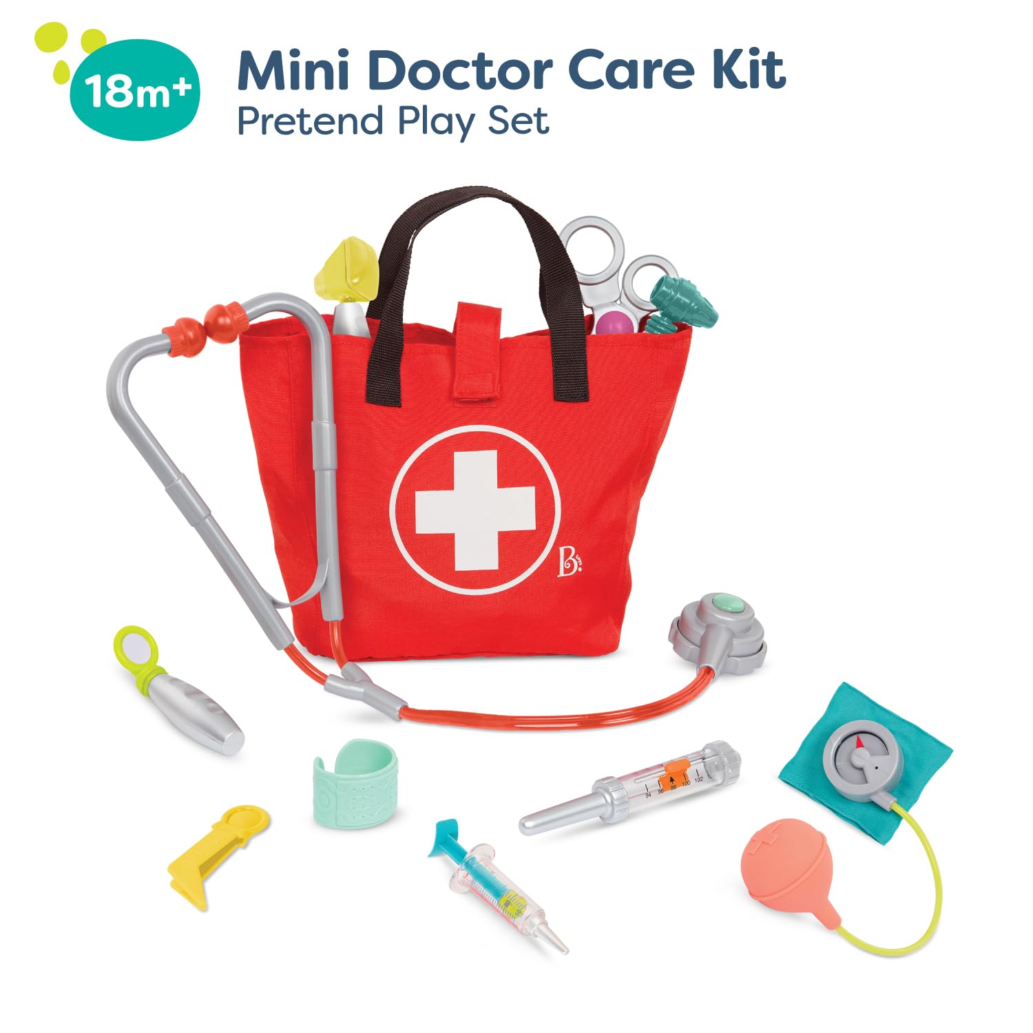 B. toys Mini Doctor Care Kit - Realistic Pretend Play Set for Toddlers & Kids 18m+ 2