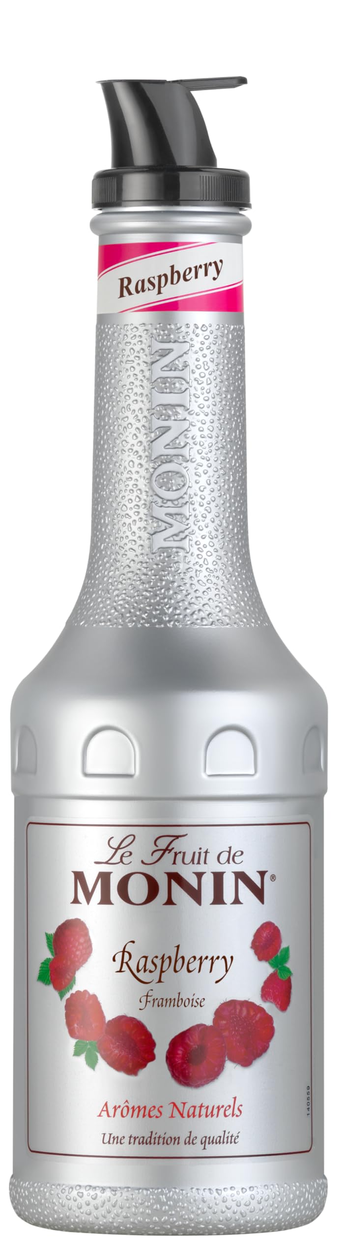 MONIN Raspberry Fruit Mix Puree - 50.1% Raspberry Puree | Vegan | 1L PET Bottle 1