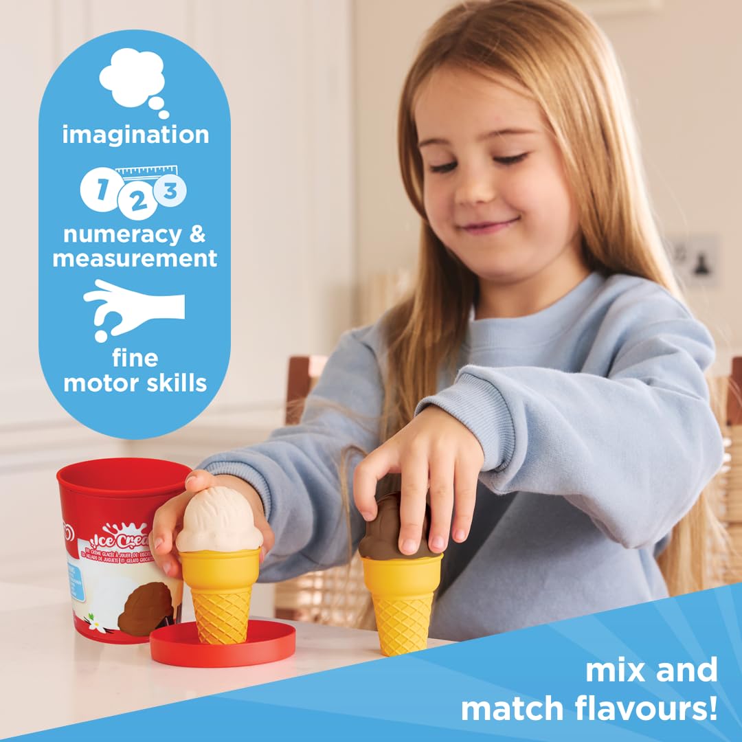 Casdon Walls Ice Cream Tub Toy - Vanilla & Chocolate | Pretend Play Set | Ages 2+