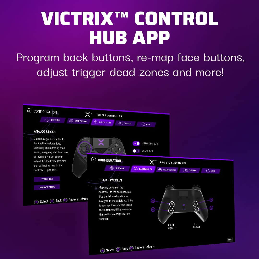 Victrix Pro BFG Wireless Controller for PS5, PS4, PC - Modular Gaming Gamepad with Customizable Back Buttons & Clutch Triggers 2