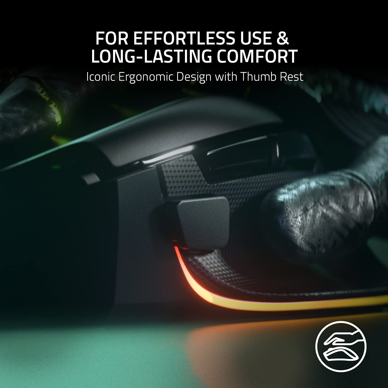 Razer Basilisk V3 - Wired Customisable Gaming Mouse (10+1 Programmable Buttons, HyperScroll Tilt Wheel, 11 Chroma RGB Lighting Zones, Optical Mouse Switches, Focus+ 26K DPI Optical Sensor) Black 2