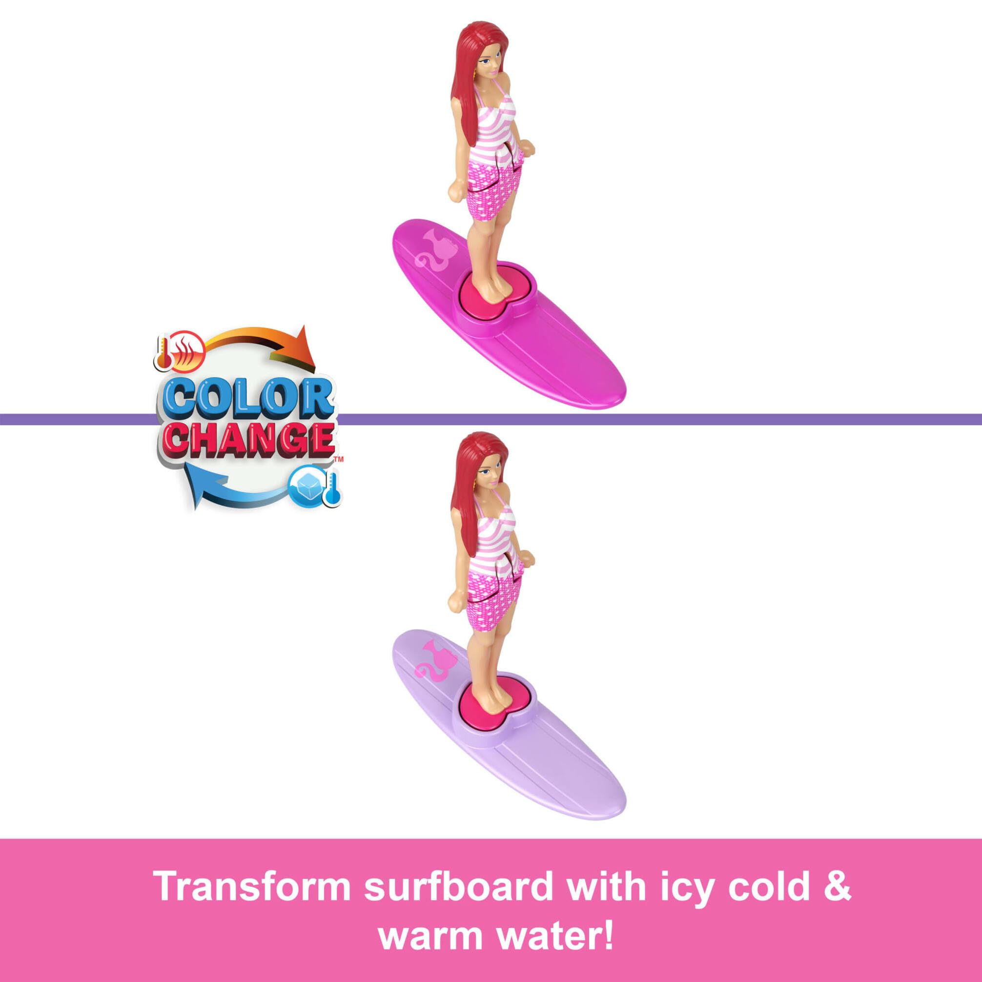 Mini Barbie Land 4-Pack Doll & Vehicle Playset - Color Change Fun for Ages 4+ 2