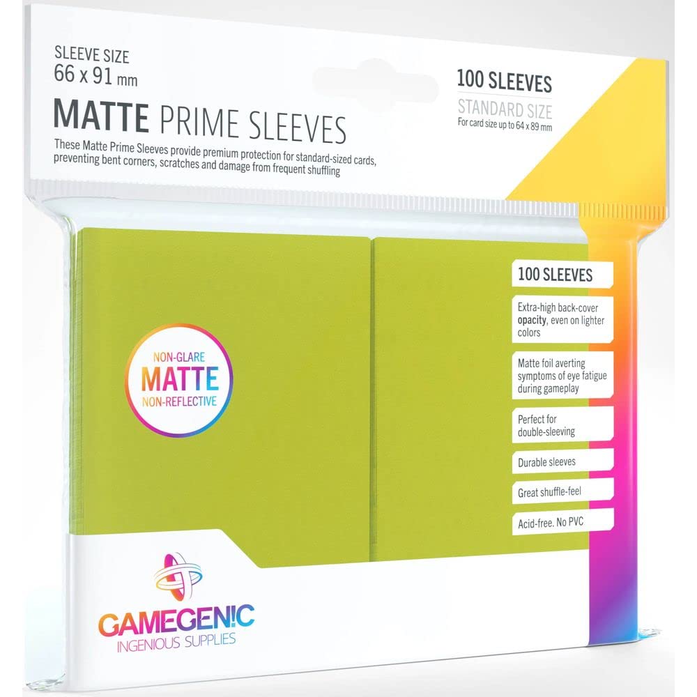 Gamegenic Matte Prime Sleeves - Durable Protection | Lime Color | 100 Pack 1