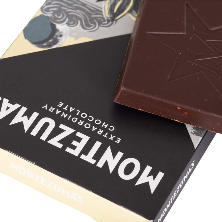 Montezuma - Absolute Black 100% Cocoa Dark Chocolate with Almonds 90g Bar