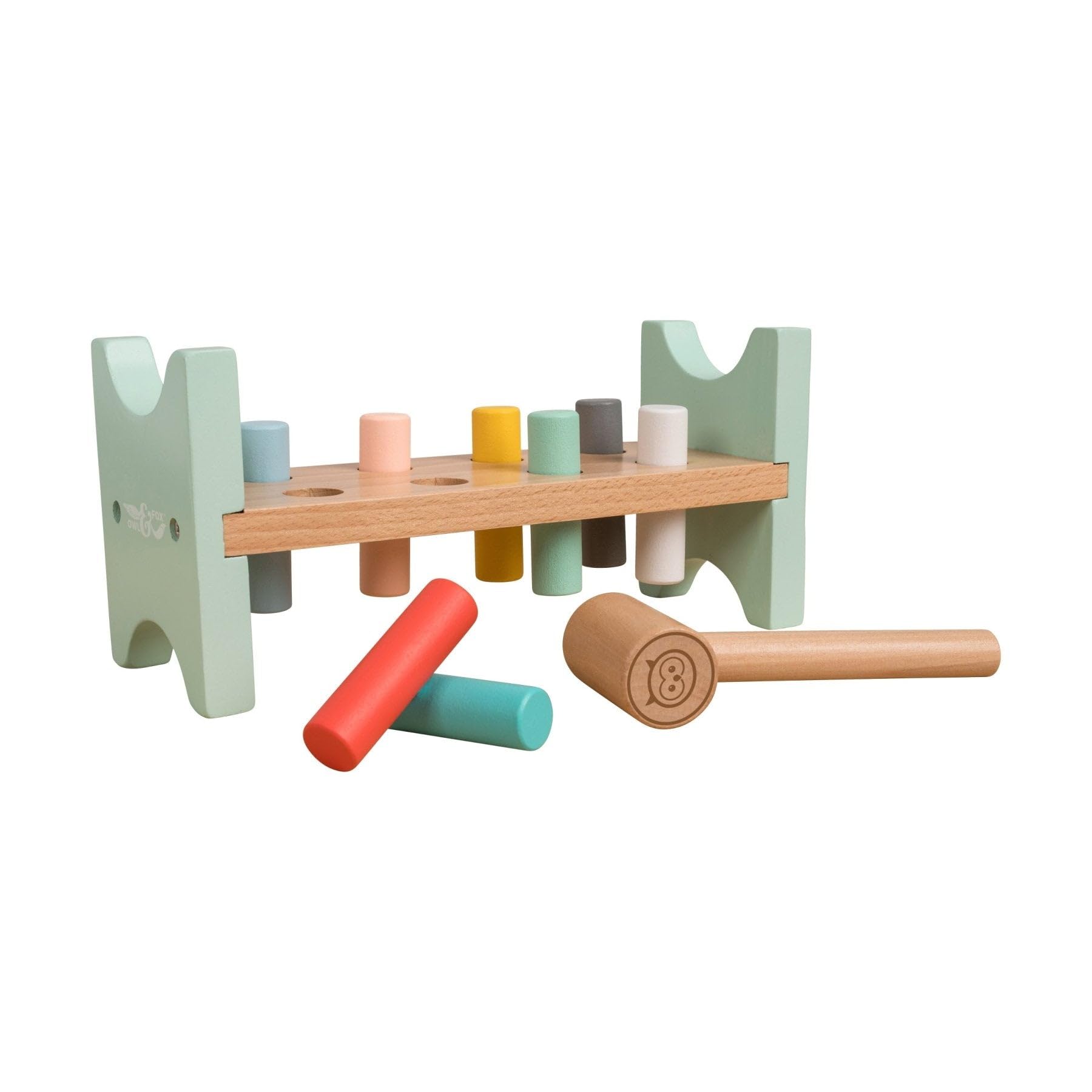 Owl & Fox Wooden Hammer Bench - Educational Pounding Toy for Toddlers 12 Months+ 2