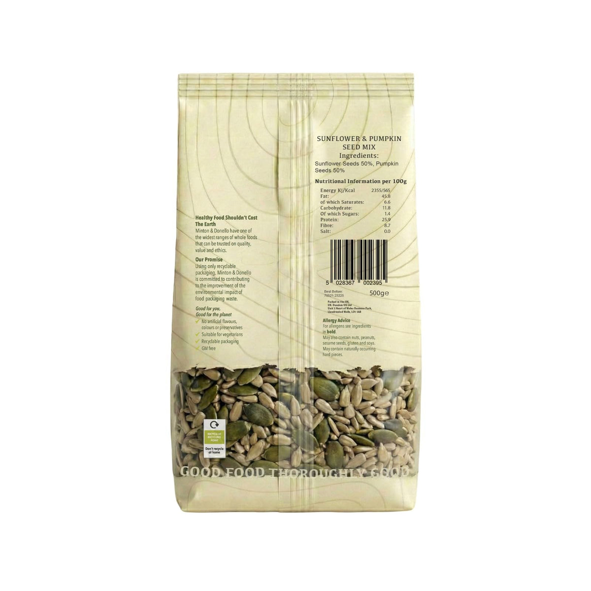 Mintons Good Food Sunflower & Pumpkin Seed Mix - 2 x 500g