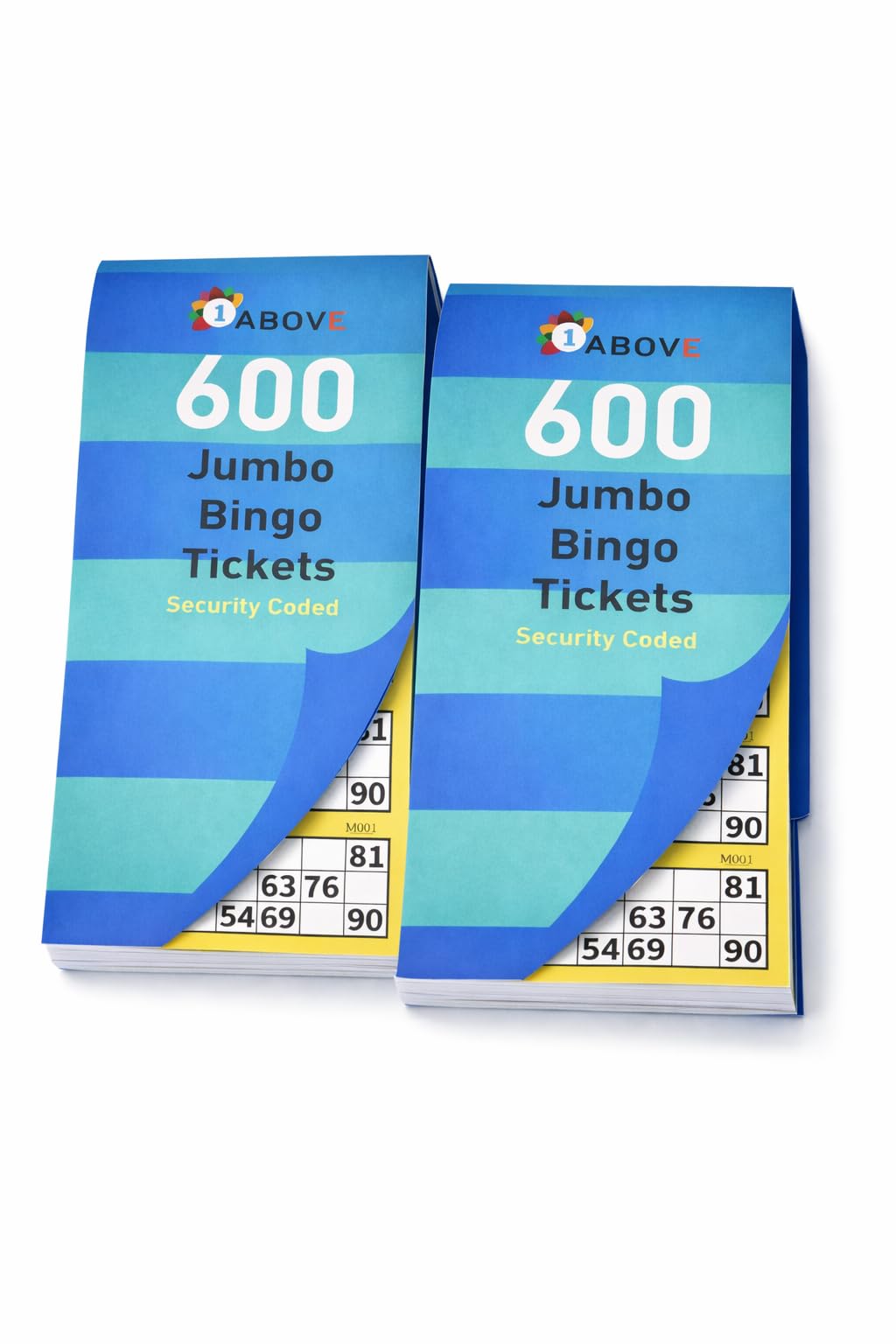 1ABOVE Bingo Books - 2 Pack Jumbo Tickets with Large Bold Numbers | Paper | Unisex Adult 1