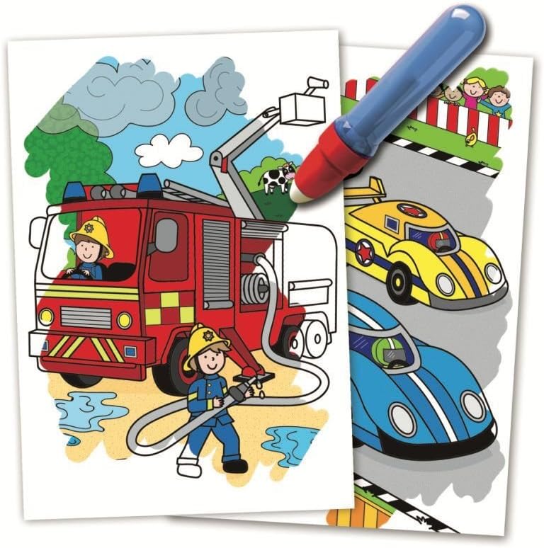 Galt Water Magic - Vehicles Reusable Colouring Book for Kids 3+