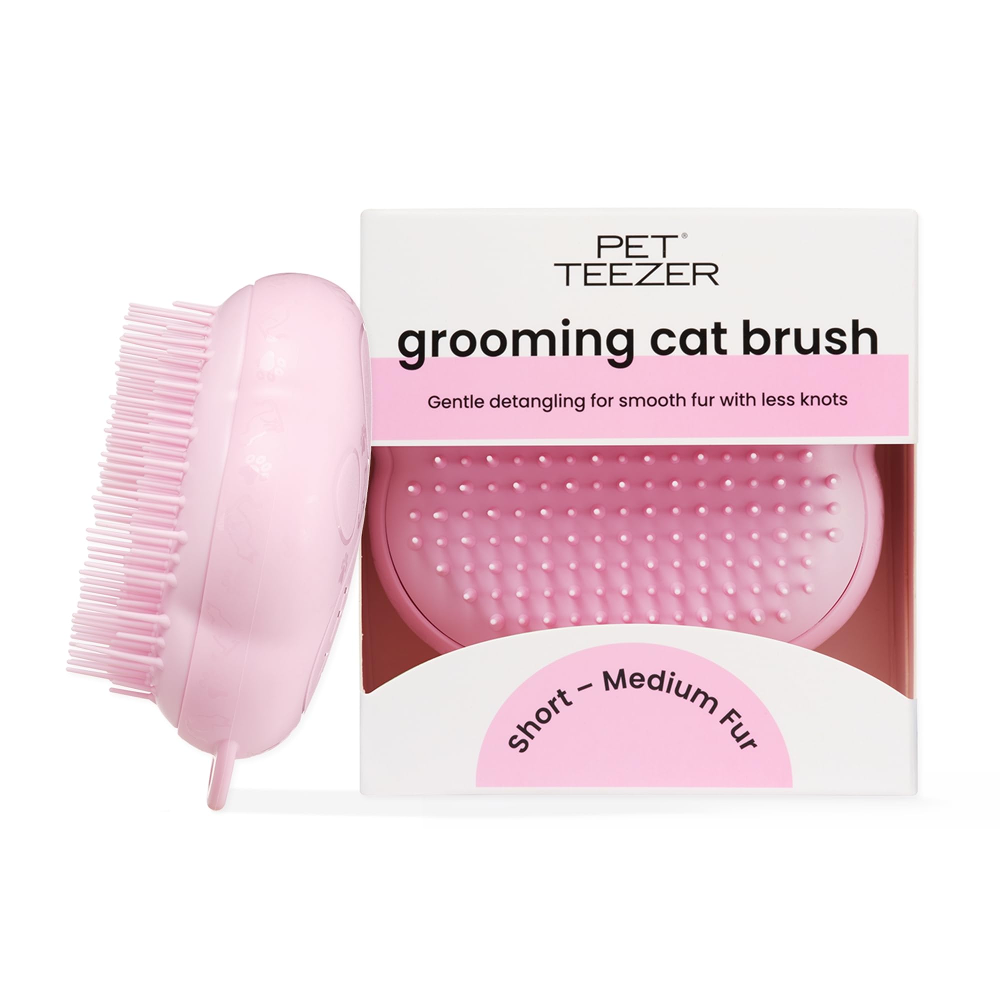 Tangle Teezer Pet Teezer Cat Brush - For Short to Medium Fur | Pink