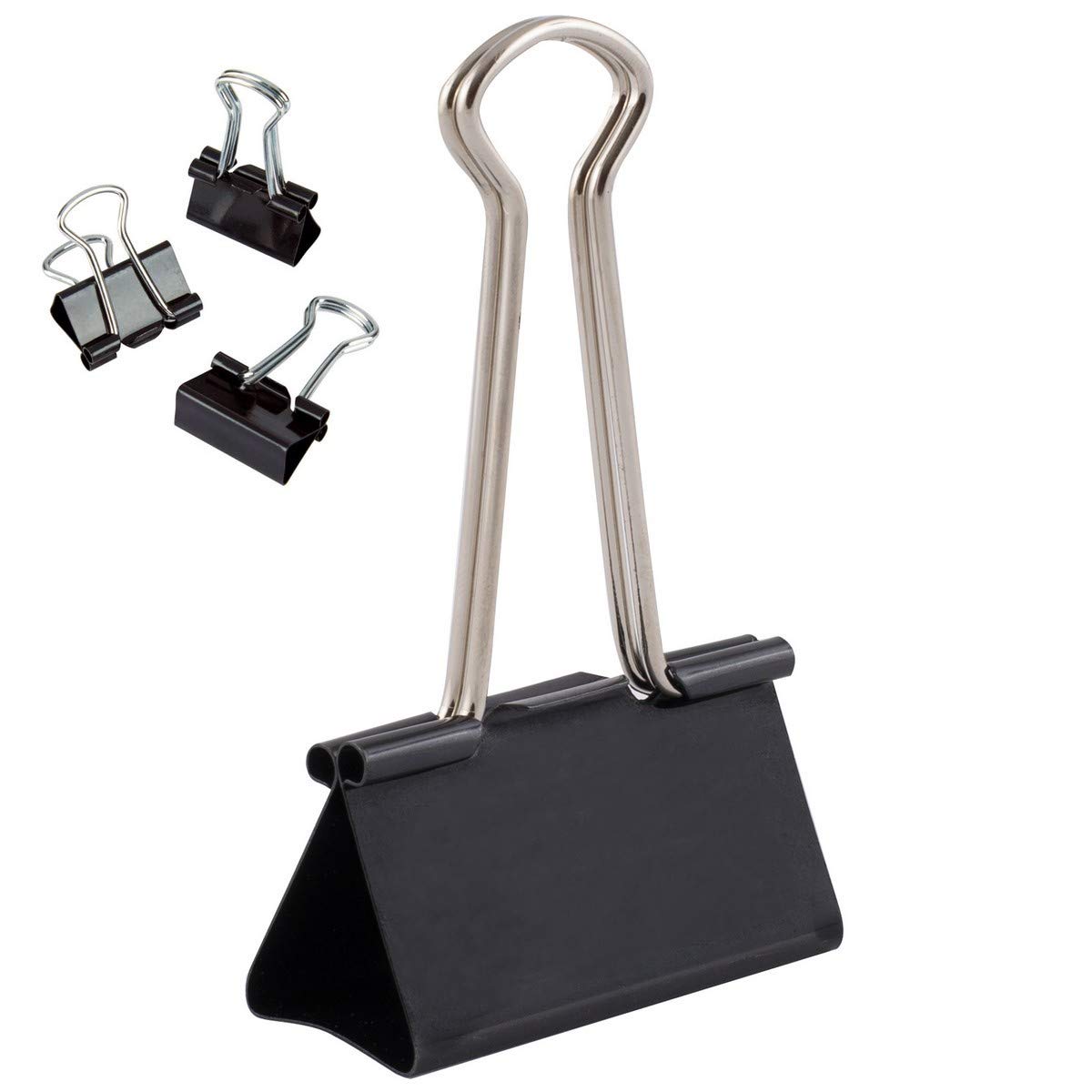 D.RECT Extra Large Binder Clips - 51mm Heavy-Duty Grip | Pack of 12 Black Metal Clips 1
