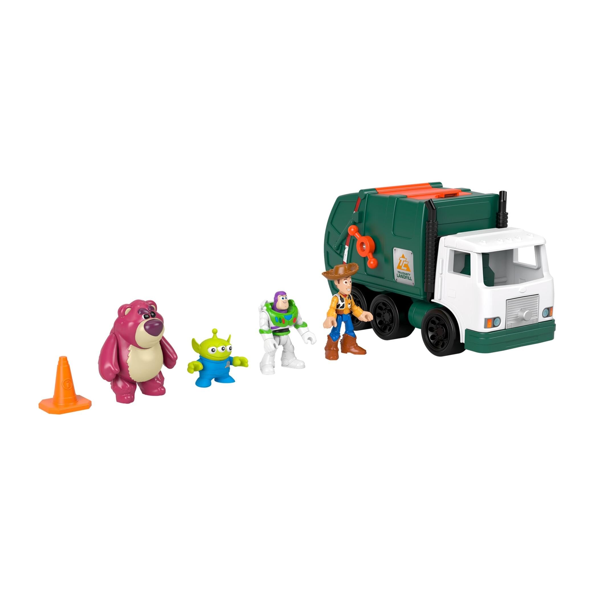 Fisher-Price Imaginext Disney and Pixar Toy Story Garbage Truck Playset with Woody, Buzz Lightyear, Lotso, and Alien Figures 1