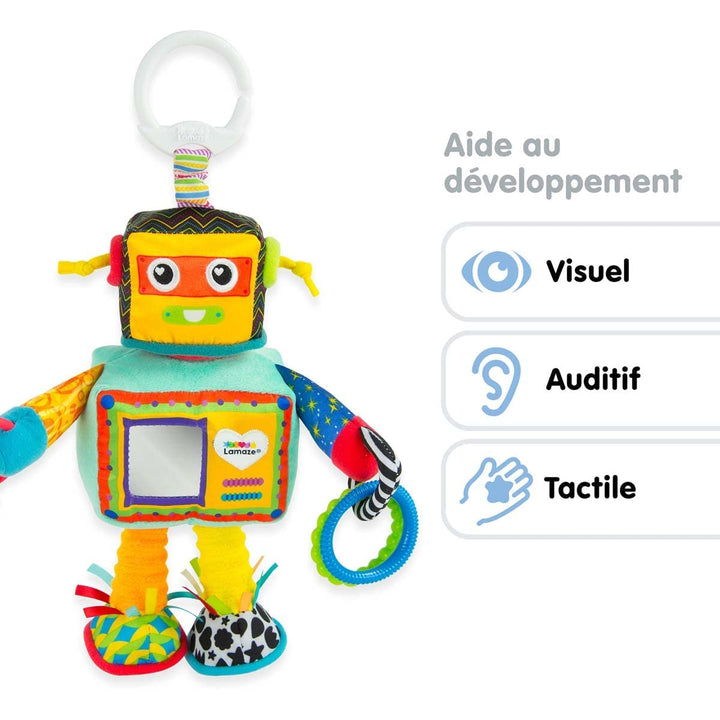 Lamaze Rusty the Robot - Sensory Toy for Babies 0-6 Months with Twistable Head & Clip