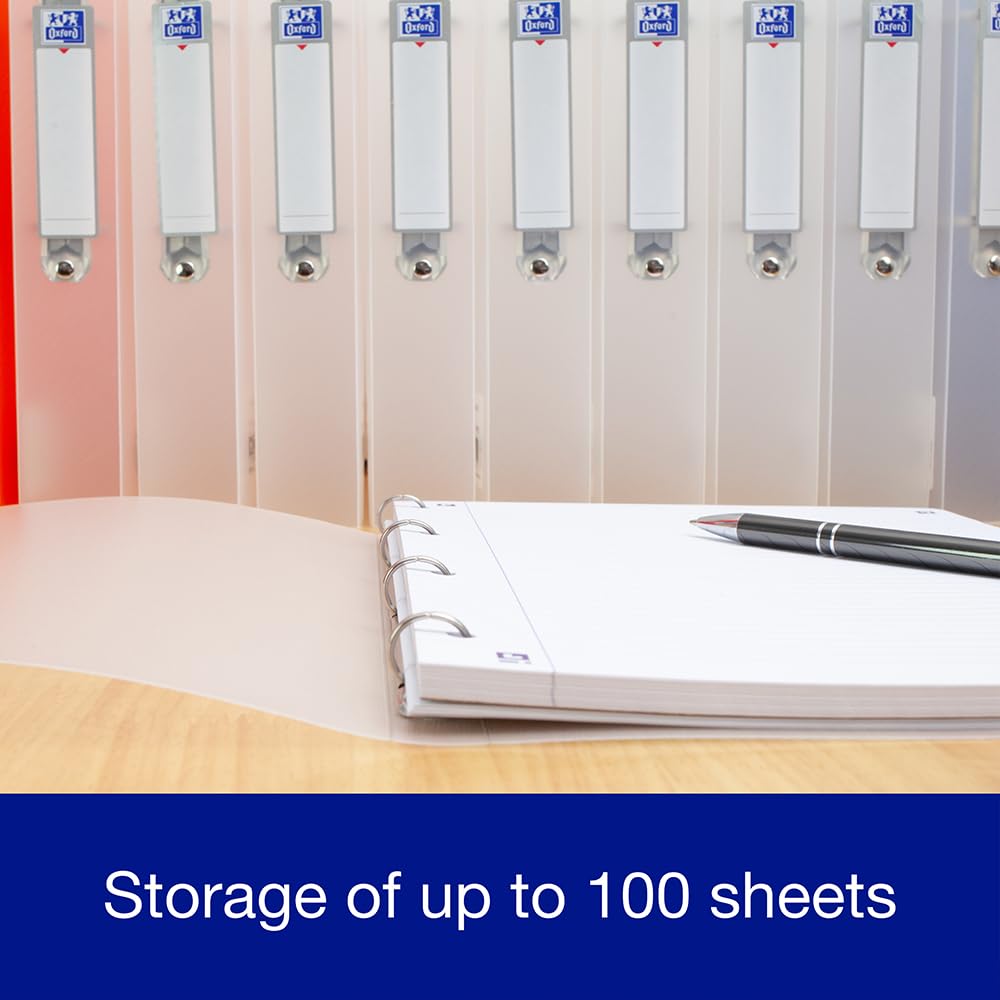 Oxford 2nd Life A4 O-Ring Binder - 20mm Spine, 4 Rings, Clear Polypropylene 4