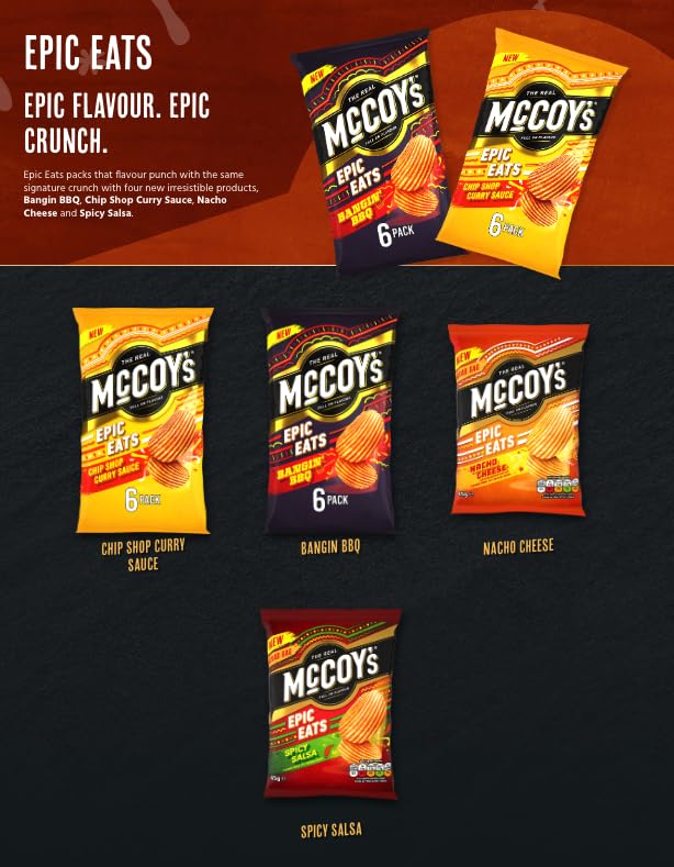 McCoys Flame Grilled Steak Grab Bag Crisps 45g (Multipack of 36)