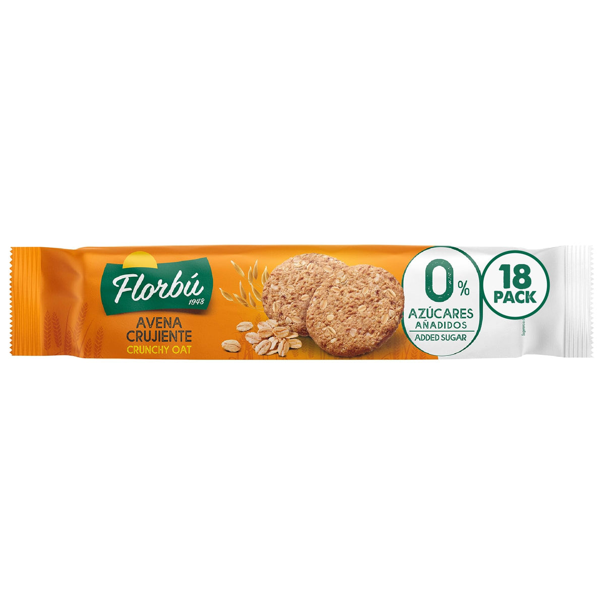 Florbú Crunchy Oat Biscuits 0% Added Sugars - 150 g x 18