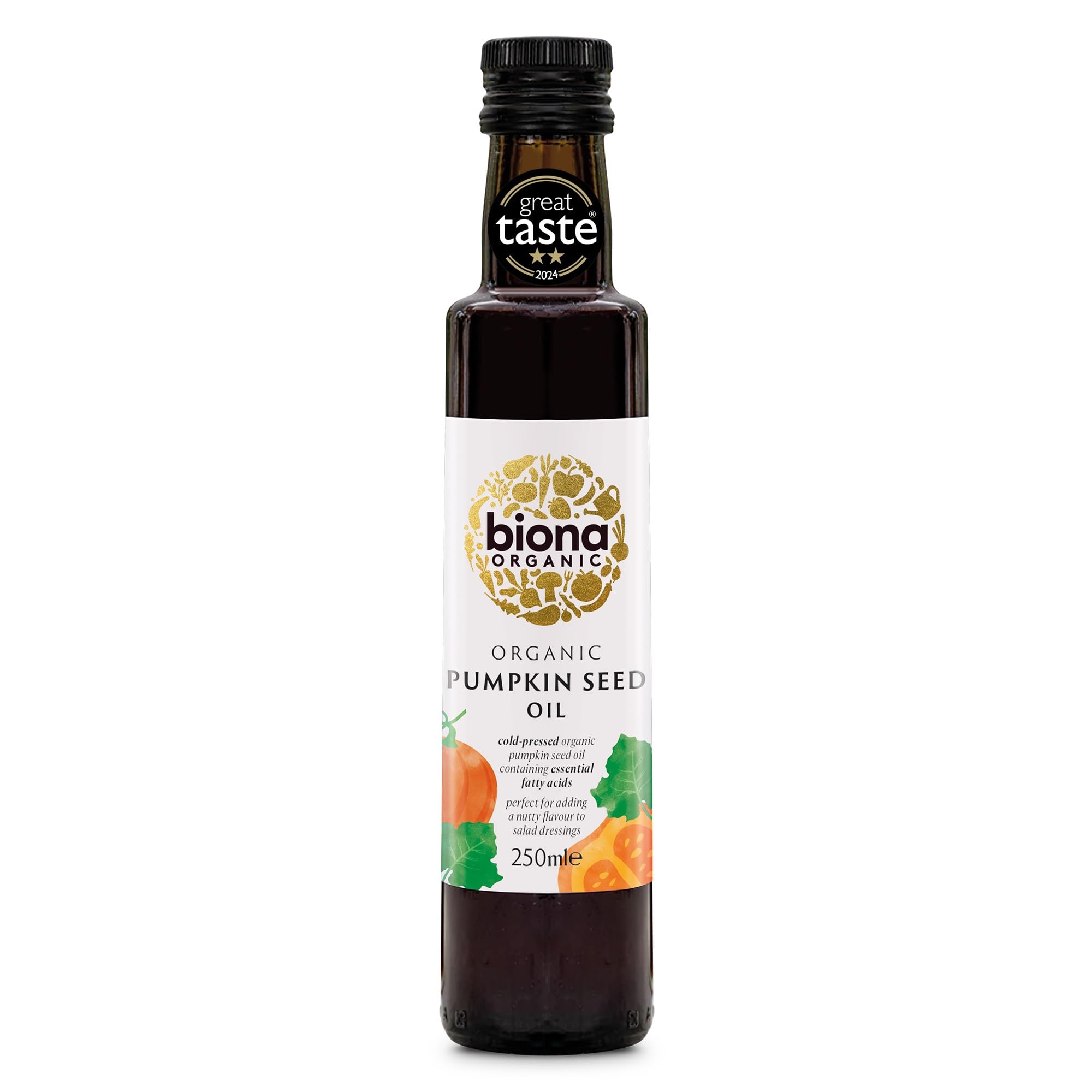Biona Organic Pumpkin Seed Oil - Cold Pressed | 250 ml | Great Taste Award Winner 2024