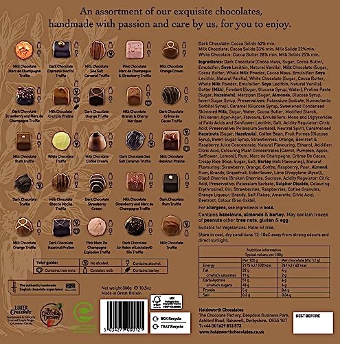 Holdsworth Chocolates Luxury Classic - Handmade Truffles & Assorted Chocolates - 300g Gift Box