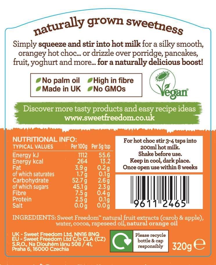 Sweet Freedom - CHOC SHOT Orange Spice Chocolate Syrup 320g