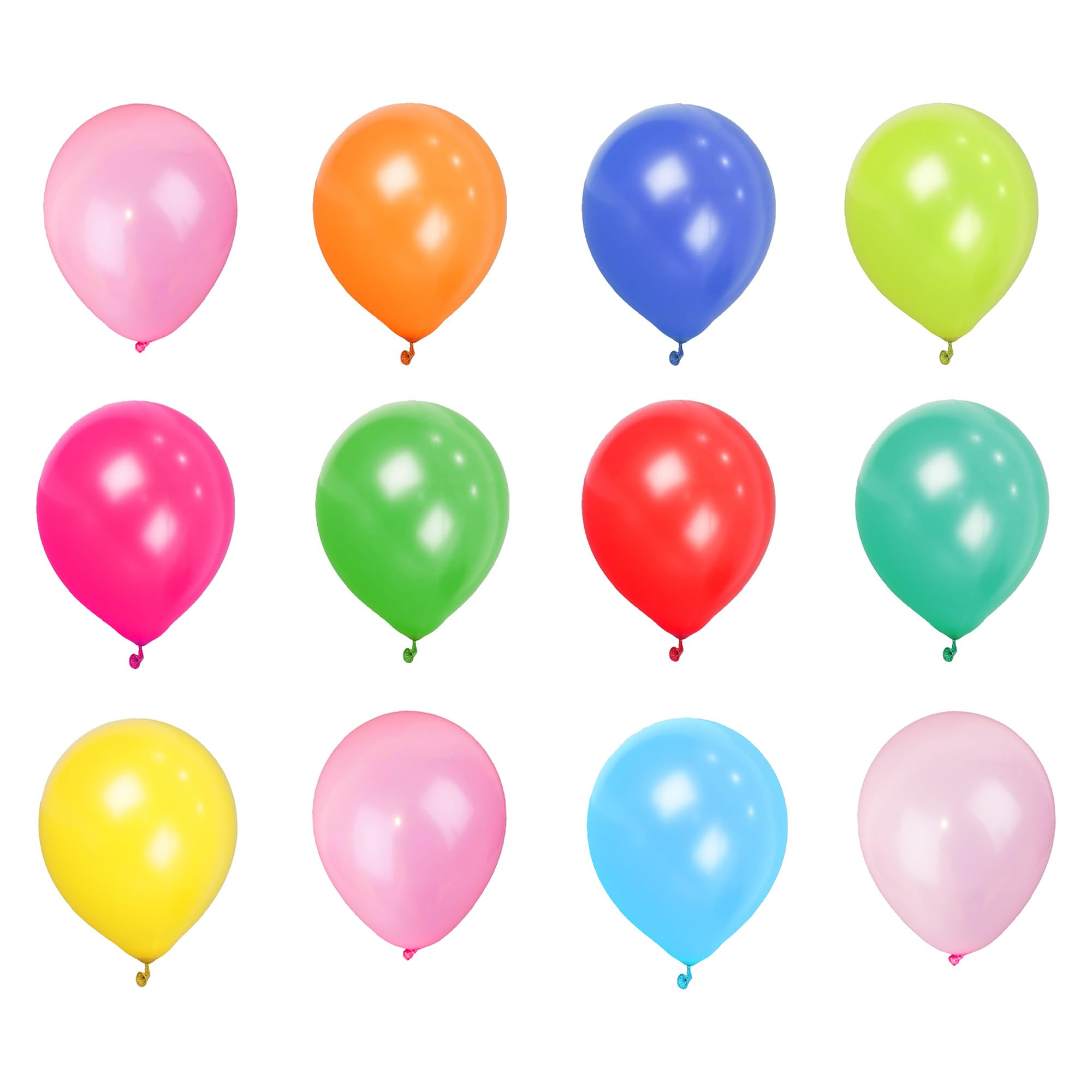 SHATCHI Rainbow Party Balloons - 50 Pack Metallic Multicoloured, 12 Inch Thick Latex for Birthday & Wedding 3