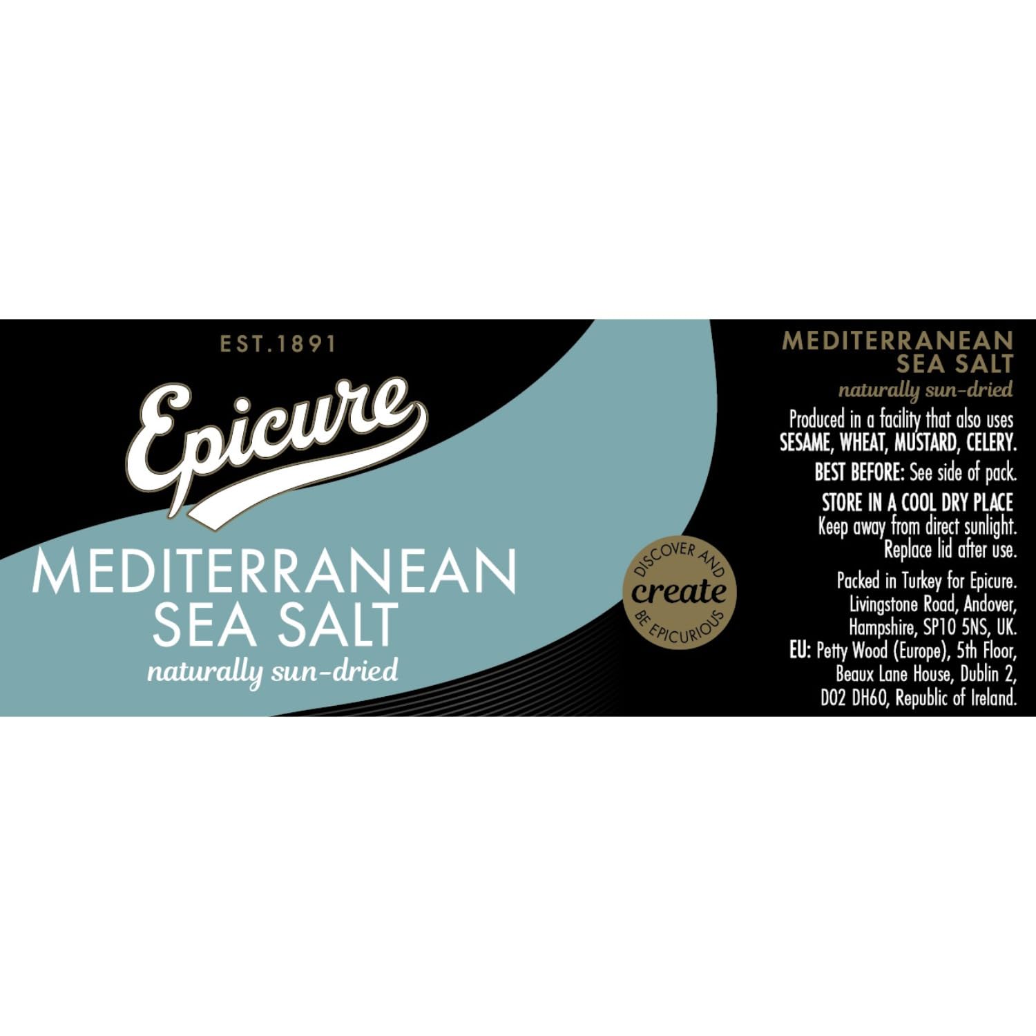 Epicure Mediterranean Sea Salt Grinder - All-Natural Flavor Enhancer | 270g