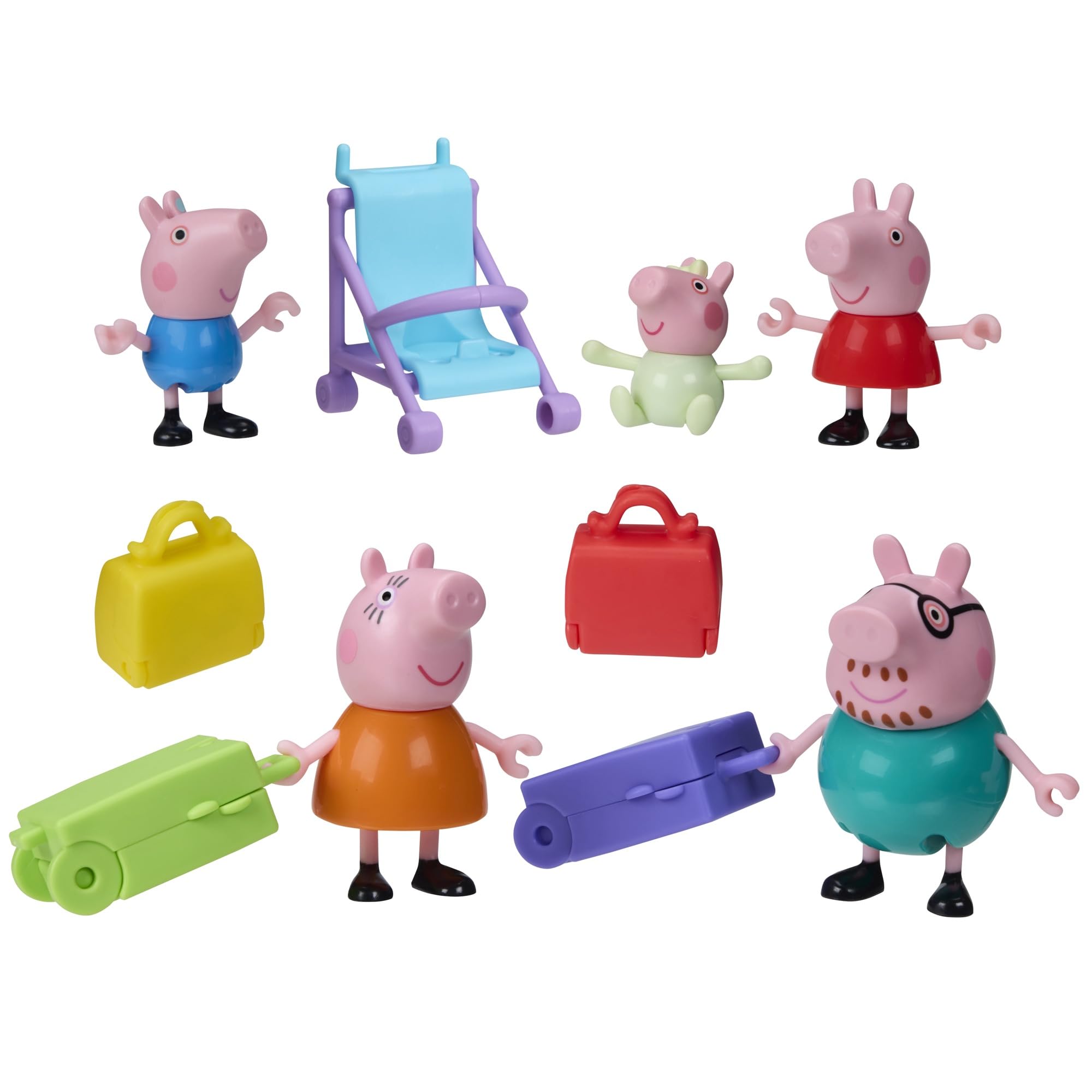 Peppa Pig Peppa's Travels: Big Family Adventure Figure Set - 5 Figures, Ages 3+